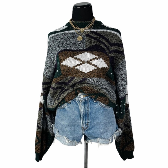 Sold🥀 Vintage Grandpa Dad Pullover Chunky Knit Sweater - Picture 8 of 8